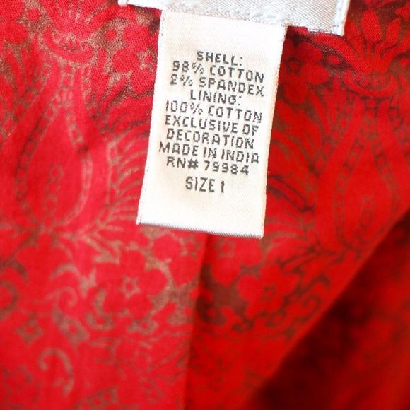 Chicos Statement Jacket In Red Chicos Size 1 - Picture 9 of 10